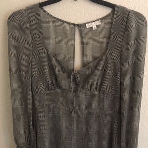 plaid long sleeve dress